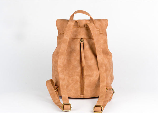 Cool Vegan Leather Flap Bbackpack Purse Rucksack Bag For Women Durable