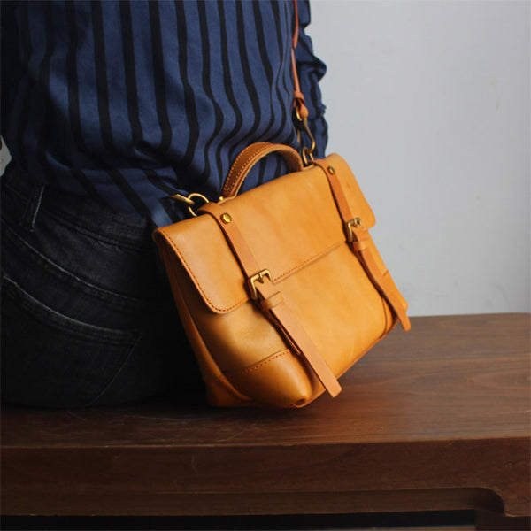 Cool Women's Brown Leather Crossbody Bags Handbags for Women Handmade