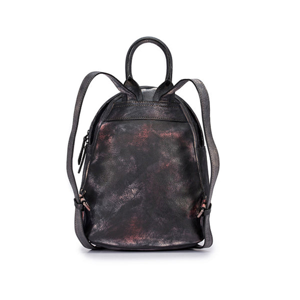 Cool Womens Backpack Vintage Dyeing Leather Backpacks for Women Accessories