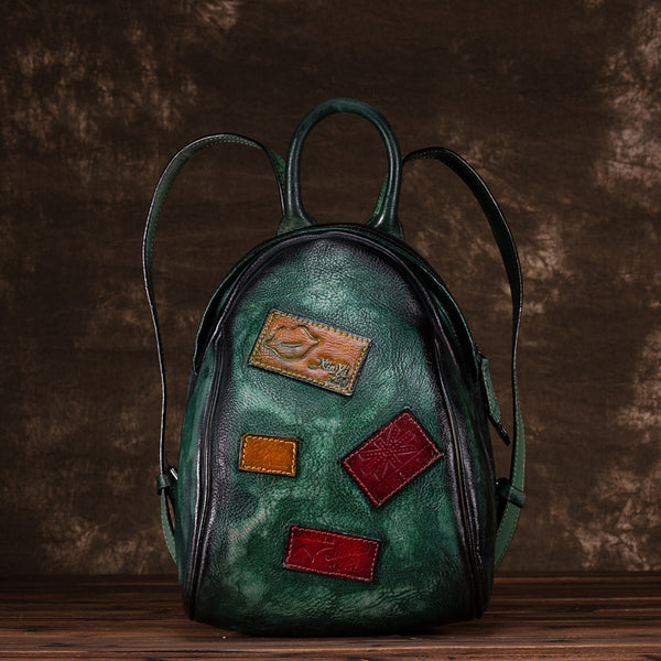 Cool Womens Backpack Vintage Dyeing Leather Backpacks for Women Unique