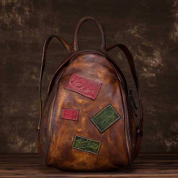 Cool Womens Backpack Vintage Dyeing Leather Backpacks for Women work bag 2