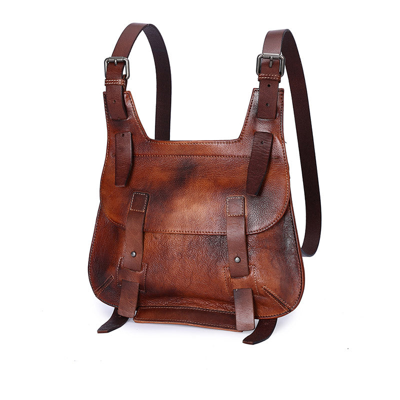 Cool Womens Brown Leather Convertible Backpack Bags Crossbody