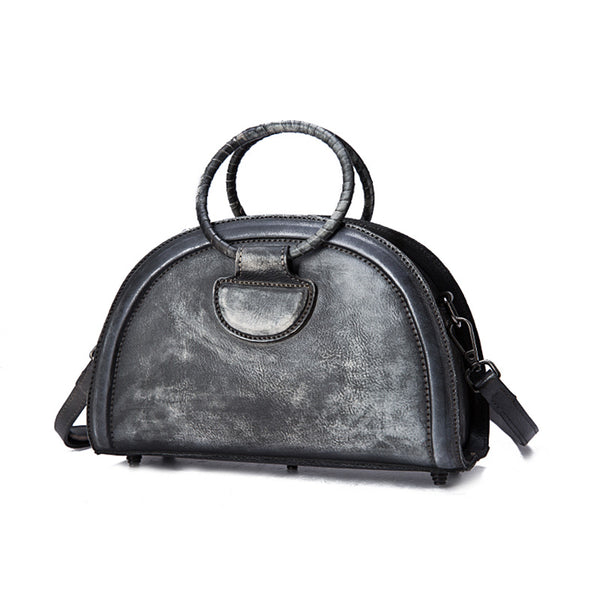 Cool Womens Half-Round Bag Leather Crossbody Bags Handbags for Women