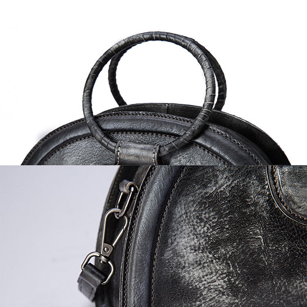 Cool Womens Half-Round Bag Leather Crossbody Bags Handbags for Women Details