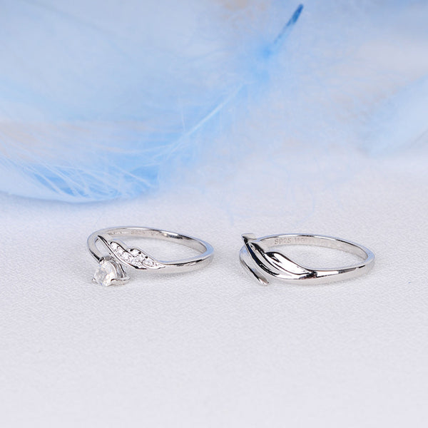 Couple Jewelry Moonstone Ring Silver Engage Ring Men Women chic