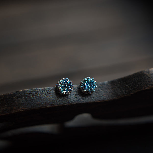 Crystal Druse Drusy Stud Earrings Silver jewelry