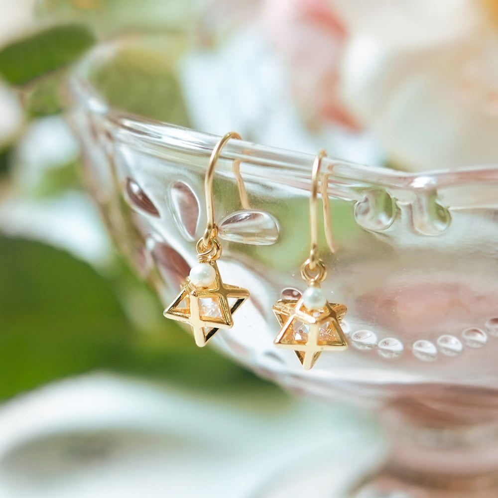 Crystal Pearl Hook Earrings Gold Jewelry Accessories Women