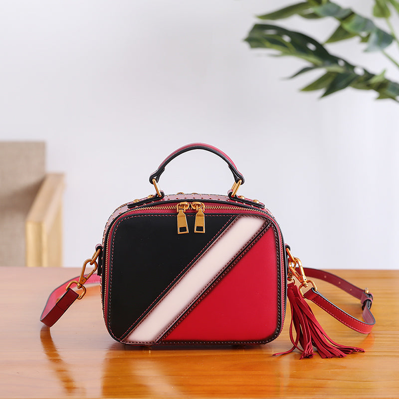 Cube Bag Women Leather Crossbody Bags Shoulder Bag Purses for