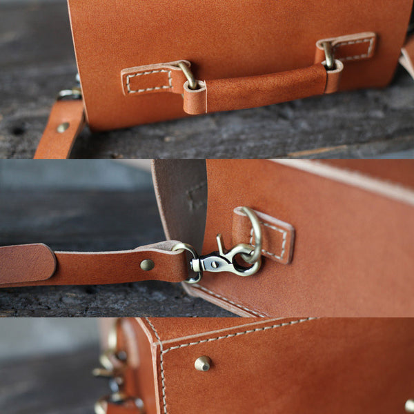 Cube Bag Womens Brown Leather Satchel Bag Handbags Crossbody Bags Designer