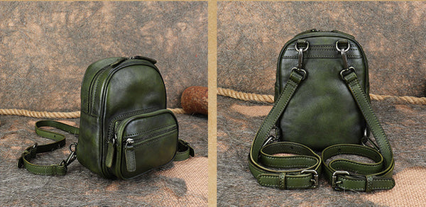 Cute Brown Leather Womens Backpack Mini Rucksack For Women Cowhide