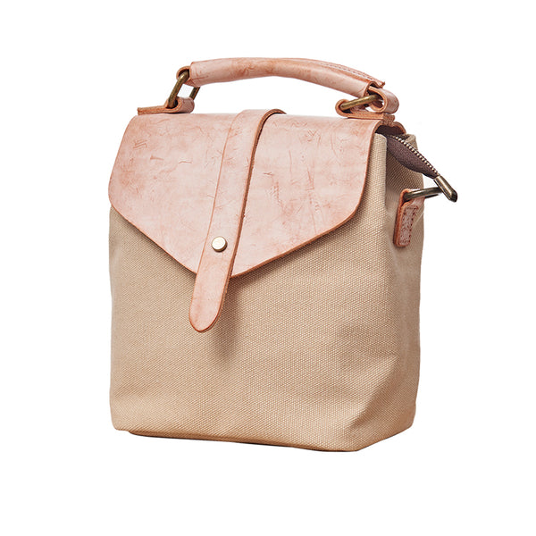 Cute Canvas and Leather Rucksack Backpack Shoulder Handbags for Women Accessories