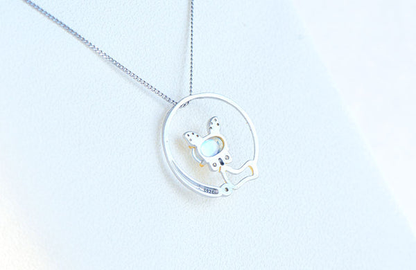 Cute Cat Shaped Gold Plated Sterling Silver Blue Moonstone Necklace June Birthstone Pendant Necklace For Women Best