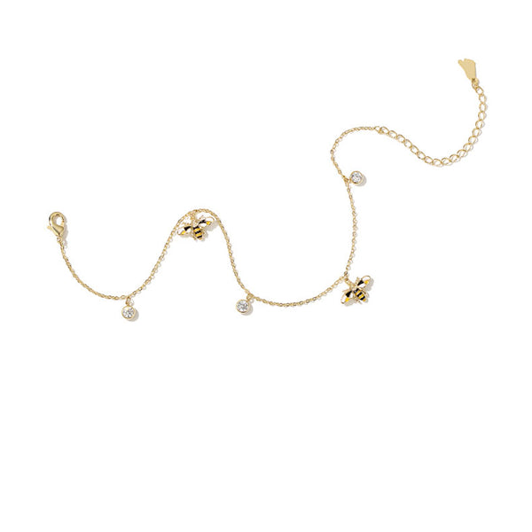 Cute Honey Bee Anklet Gold Plated Jewelry Chic Accessories Gift Women elegant