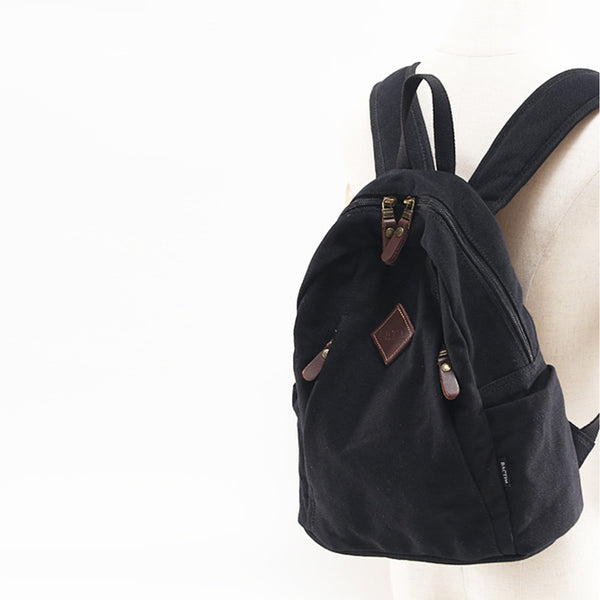 Cute Ladies Black Backpack Canvas Rucksack Purse For Women Cool
