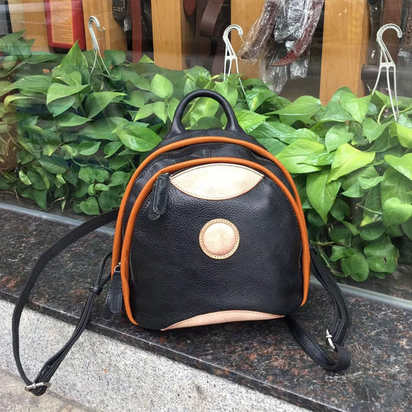 Cute Ladies Genuine Leather Backpack Purse Small Leather Rucksack for Women Best