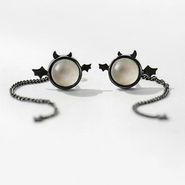 Cute Ladies Little Monster Silver Stud Earrings For Women Affordable
