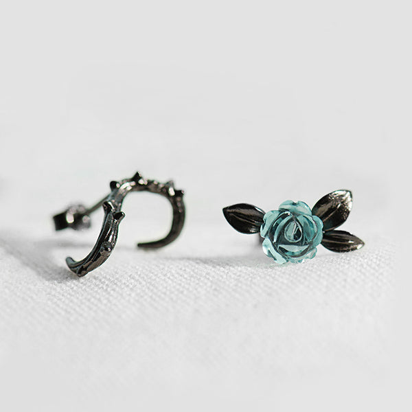 Cute Ladies Sterling Silver Rose Stud Earrings For Women Accessories
