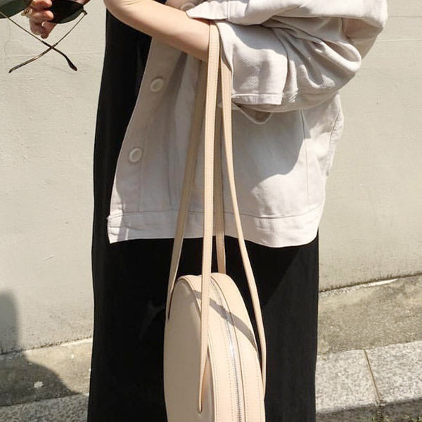 Cute Leather Womens Shoulder Bag Circle Handbags for Women Boutique