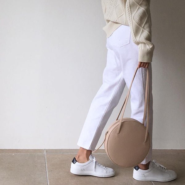 Cute Leather Womens Shoulder Bag Circle Handbags for Women beautiful