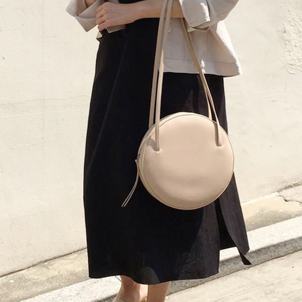 Cute Leather Womens Shoulder Bag Circle Handbags for Women cool