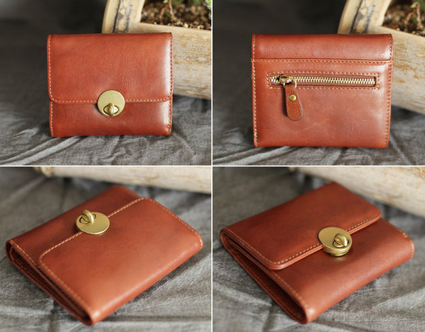 Cute Leather Womens Small Wallet Purse Handmade Clutch for Women Designer