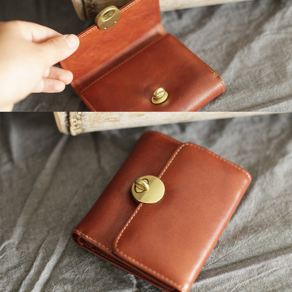 Cute Leather Womens Small Wallet Purse Handmade Clutch for Women Handmade