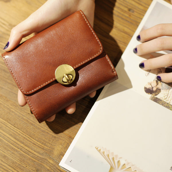 Cute Leather Womens Small Wallet Purse Handmade Clutch for Women beautiful