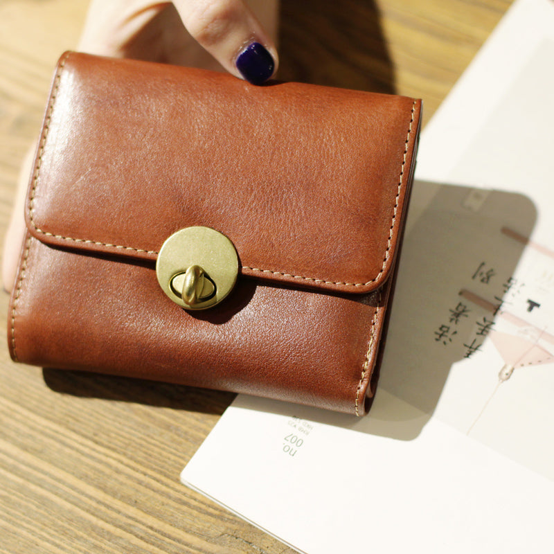 First layer genuine leather mini cute wallet for women easy taking