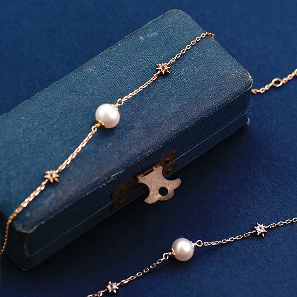 Cute Pearl Bracelet Gold Silver Handmade Jewelry Accessories Women elegant