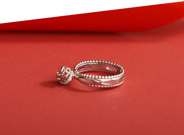 Cute Women's Fashion Diamond Rings Unique Moonstone Ring Pandant Necklace for Women Cool