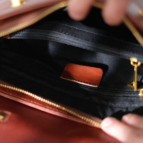 Cute Women's Leather Top Handle Satchel Bag Purse Messenger Bag For Women Inside