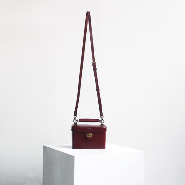 Cute Women's Square Genuine Leather Handbags Crossbody Sling Bag For Women Cowhide