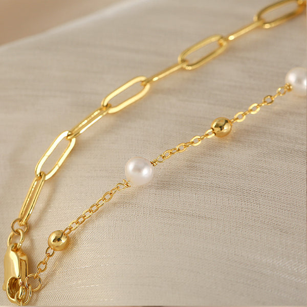 Cute Womens Bunny Shaped Jade Bracelet Real Pearl Bracelet Gold Plated Details