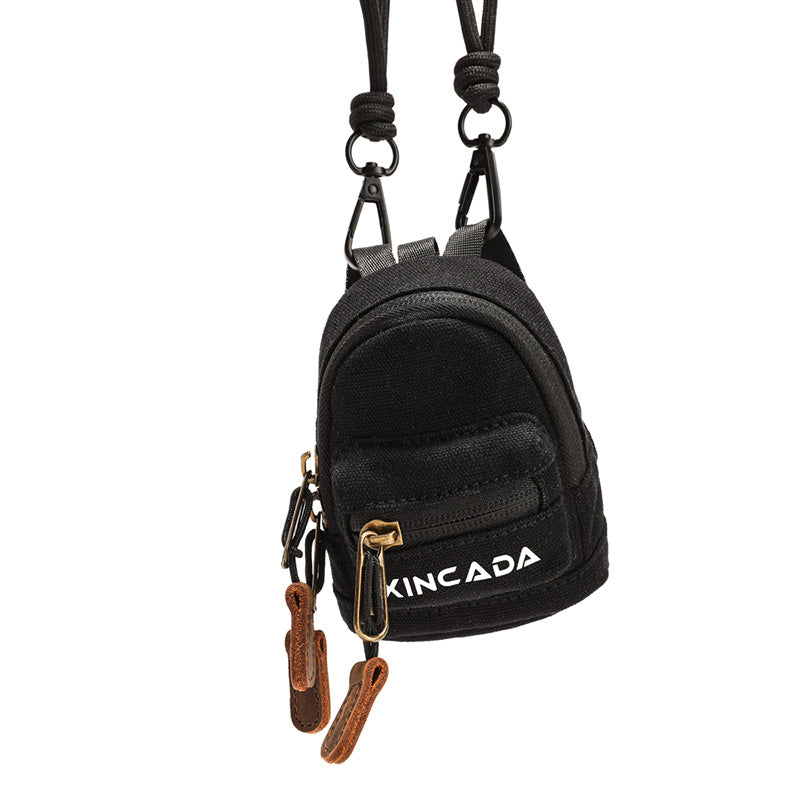 guess mini backpack keychain Black Canvas Women's Crossbody Chest Bag Mini Waist Bag Cutest Fanny P – igemstonejewelry