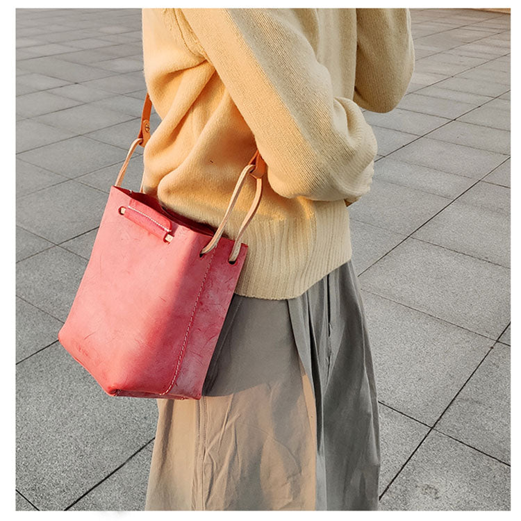 Cute Womens Leather Bucket Shoulder Bag Purse Handbags for Women Gift idea