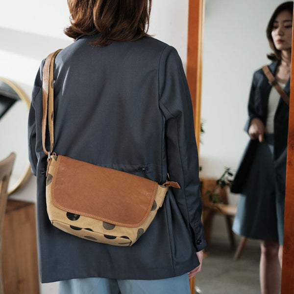 Cute Womens Leather Canvas Satchel Shoulder Bag Crossbody Bags for Ladies Boutique
