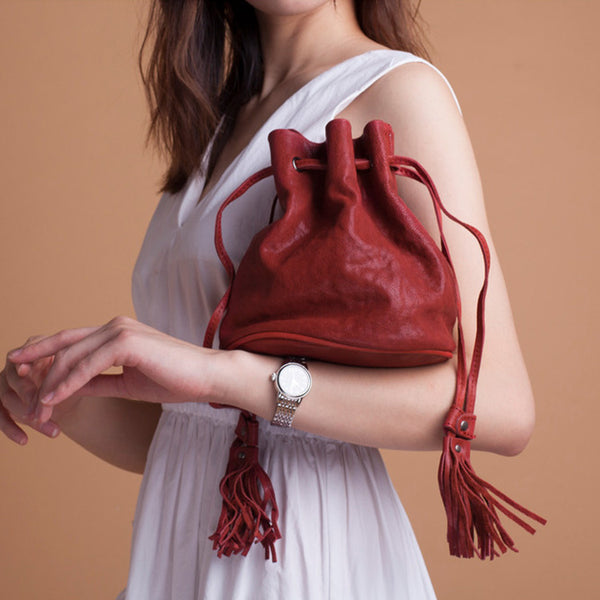 Cute Womens Leather Fringe Crossbody Purse Small Shoulder Bag for Women Designer