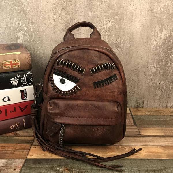 Cute Womens Small Genuine Leather Backpack Purse Trendy Backpacks for Women Accessories