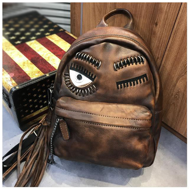 Hoffman Roll-Top Leather Backpack | Unisex Shoulder Backpack | MaheTri
