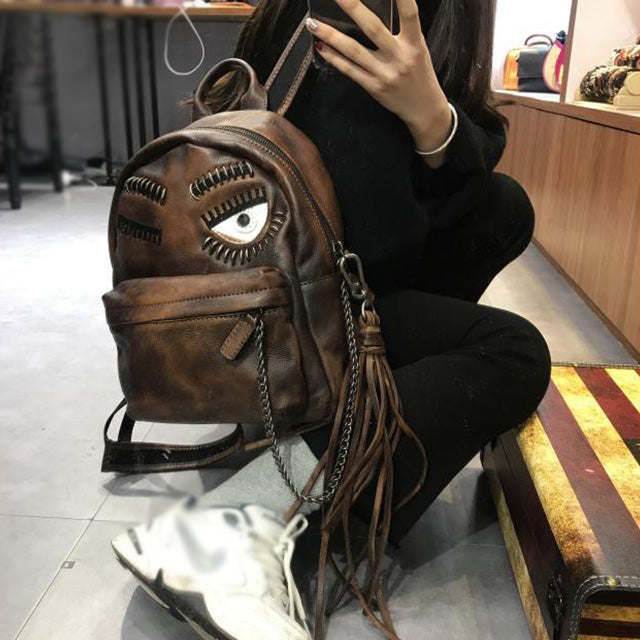 Snapklik.com : Girls Bowknot Cute Leather Backpack Mini Backpack Purse For  Women Beige