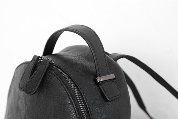 Designer Black Leather Womens Mini Backpack Purse Cute Backpacks for Women Inside