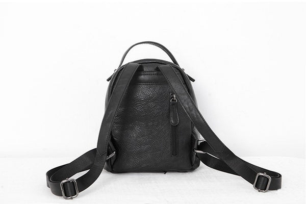 Designer Black Leather Womens Mini Backpack Purse Cute Backpacks for Women Original