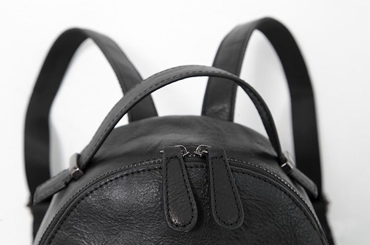 Designer Womens Black Genuine Leather Mini Backpack Purse Cute Backpacks for Women