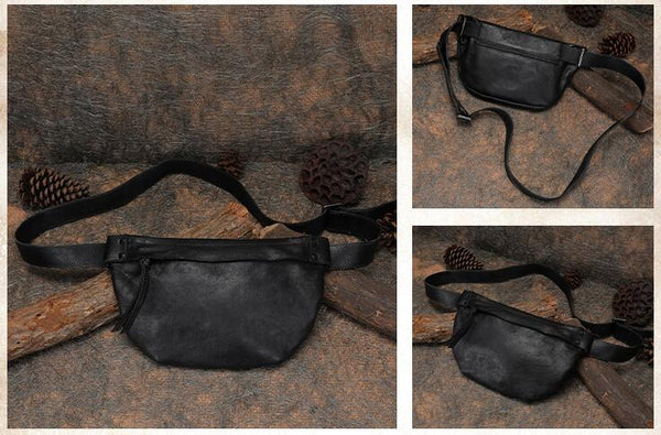 Designer Crossbody Chest Bag For Women Leather Sling Pack Bag For Ladies Black