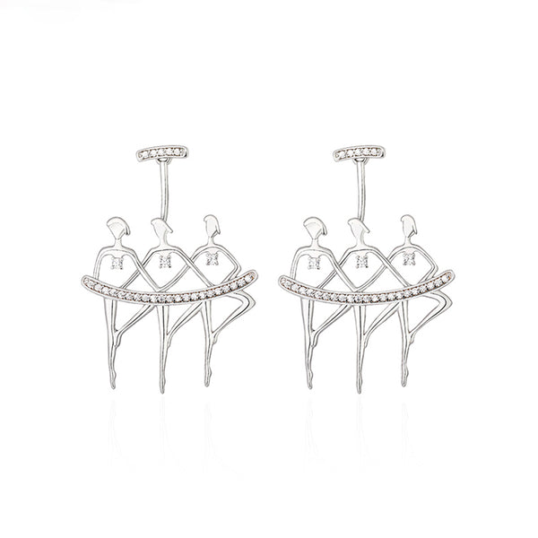 Designer Elegant Ballet Dangle Earrings Fashion Jewelry Accessories Gift for Women