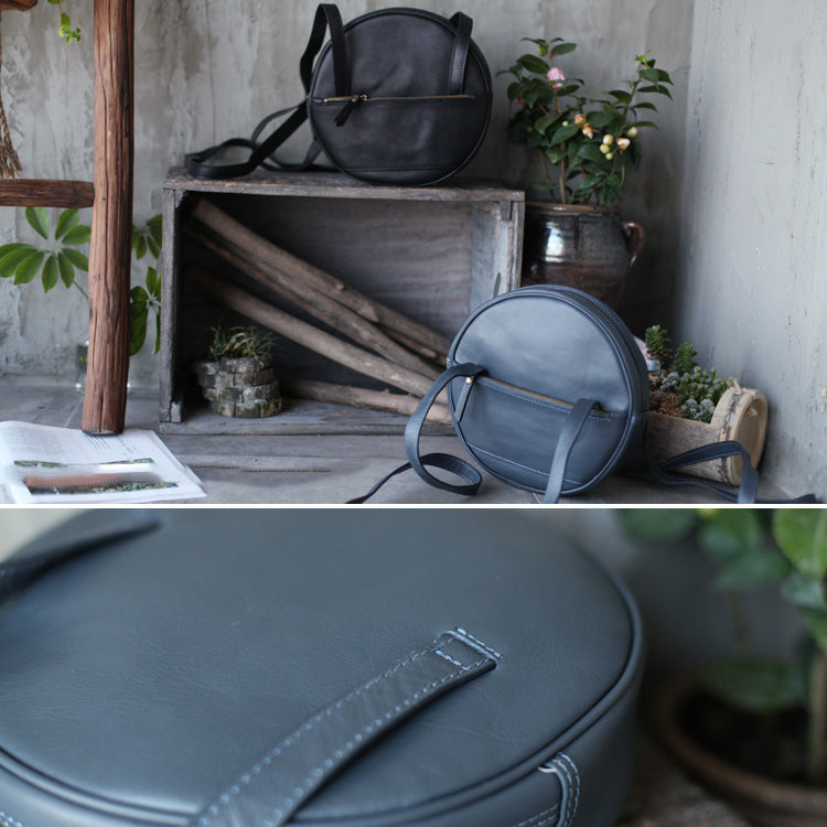 circle leather backpack Designer Ladies Round Shoulder Bag Leather Circle Backpack Bag Purse