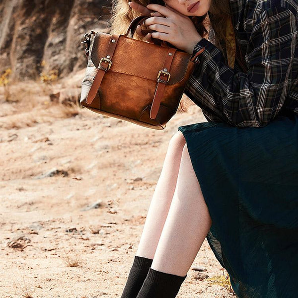 Designer Leather Handbags Women's Leather Satchel Bag Purse for Women