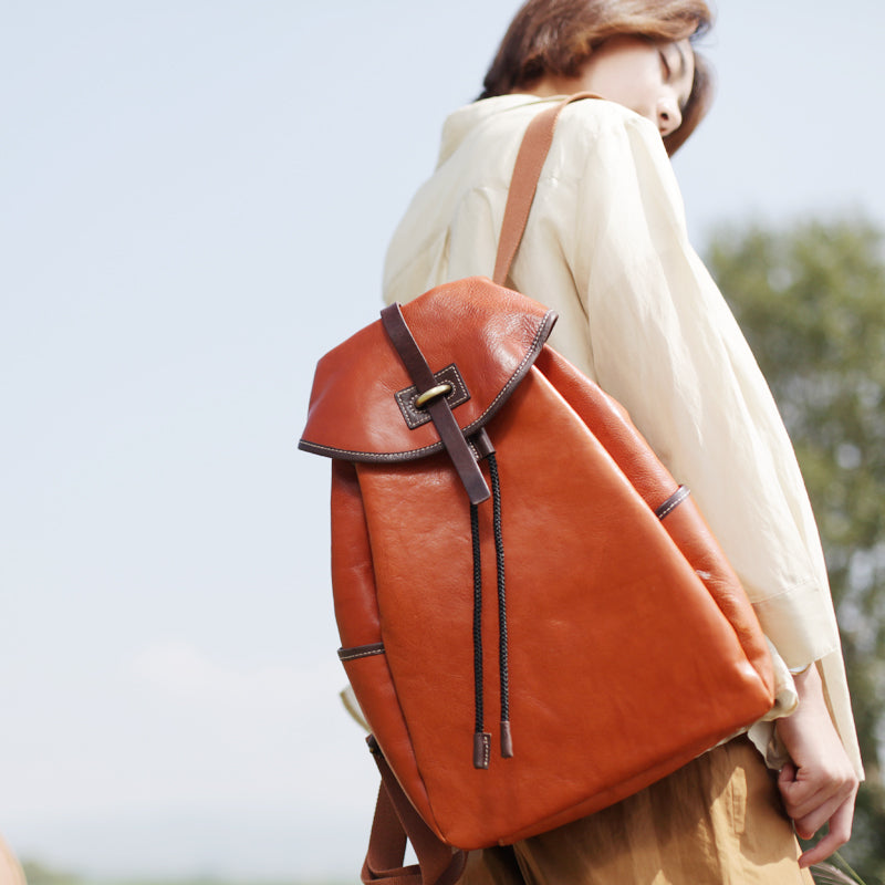  FADEON Leather Laptop Backpack Purse for Women Laptop  Backpacks, Designer Mutiple Pockets Ladies Shoulder Bags Brown : Electronics