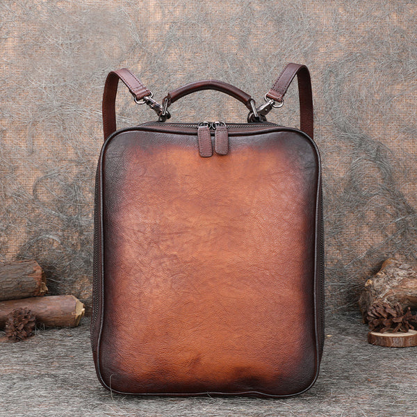 Designer Womens Brown Leather Laptop Backpack Purse Cool Backpacks