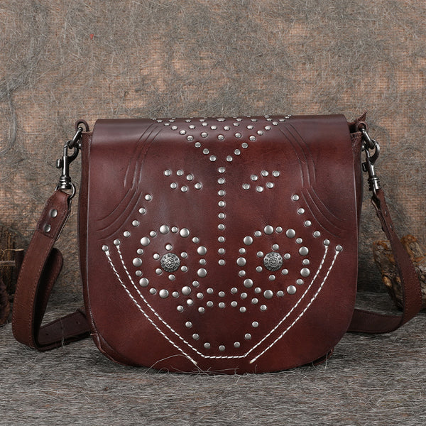 Designer Womens Leather Crossbody Saddle Bag Satchel Bag